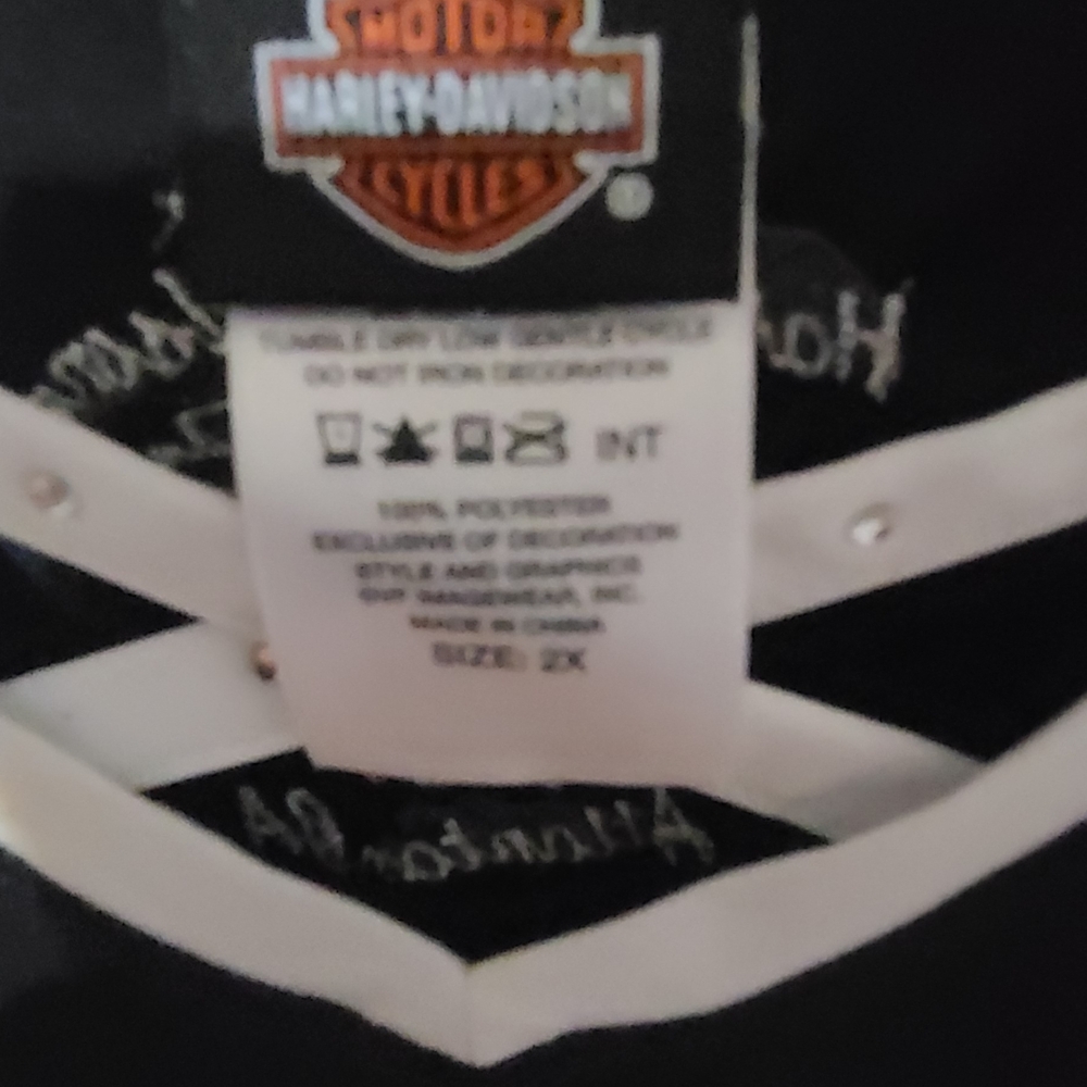 Harley-Davidson Black and White T-Shirt - Picture 2 of 4
